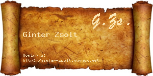 Ginter Zsolt névjegykártya