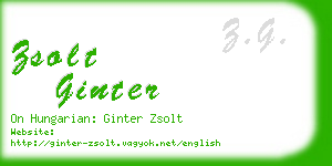 zsolt ginter business card